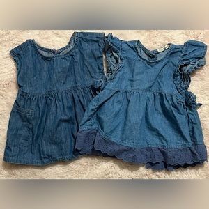 Toddler Girls Denim Dress Shirts